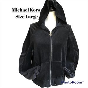 Michael Kors | Tops | Michael Kors Black Velour Hoodie | Poshmark